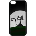 Coque - chat noir - compatible avec apple ipod touch 6 - plastique - bord noir