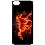 Coque - cheval en feu - compatible avec apple ipod touch 6 - plastique - bord noir