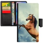 Coque cheval iphone se 2020 cuir portefeuille poney poulain animal design animaux pochette telephone ...