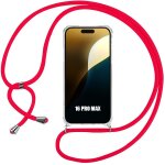 Coque collier cordon iphone 16 pro max - tpu antichoc protection renforc� avec collier cordon rouge - ...