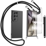 Coque collier pour samsung galaxy s24 ultra, avec verre tremp� protection ecran silicone tpu housse etui ...