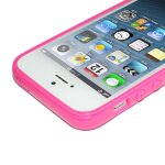 Coque contours colors pour iphone 4 / 4s - fuchsia ptu + pc