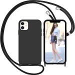Coque avec cordon pour iphone 11, liquide silicone coque collier r�glable t�l�phone etui portable lanyard ...