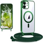 Coque avec cordon compatible avec iphone 12 / 12 pro, coque magn�tique de cellulaire corde transparent ...