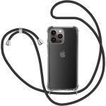 Coque avec cordon pour iphone 13 pro, transparent silicone collier r�glable t�l�phone etui portable lani�re ...