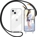 Coque avec cordon pour iphone 13, transparent coque collier r�glable t�l�phone etui portable lanyard ...