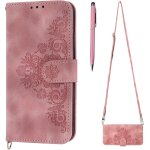Coque avec cordon pour iphone 14 pro, collier pour etui en cuir pu portefeuille coque avec fente carte, ...