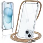Coque avec cordon pour iphone 15, collier r�glable t�l�phone etui portable lanyard case transparent ultra ...