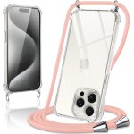 Coque avec cordon pour iphone 15 pro, collier r�glable t�l�phone etui portable lanyard case transparent ...