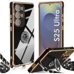 Coque avec cordon pour samsung galaxy s25 ultra 5g, avec anneau de support coeur, etui housse antichoc ...