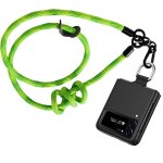 Coque cordon pour samsung galaxy z flip 4, protection antichoc noir avec cordon robuste vert - e. f. ...