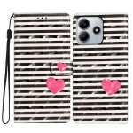 Coque en cuir 3d pour redmi note 14 5g, coeur ray�