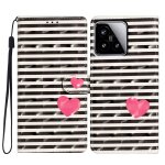 Coque en cuir 3d pour xiaomi 15, coeur ray�
