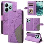 Coque en cuir flip bicolore pour redmi note 14 5g, violet