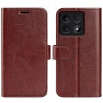 Coque en cuir horizontale pour xiaomi 14t r64, brun