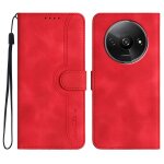Coque en cuir avec motif coeur pour xiaomi redmi a3, rouge