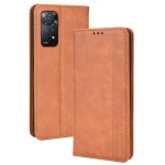 Coque en cuir r�tro pour xiaomi redmi note 11 pro 4g / 5g avec boucle magn�tique, brun