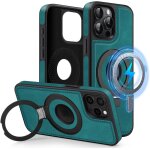 Coque en cuir avec support [logo view] pour iphone 15 pro max 6, 7 pouces, etui en cuir magntique compatible ...