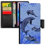 Coque dauphin samsung galaxy a8 2018 smartphone a clapet animaux etui marsouin bleu design housse ocean ...