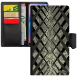 Coque design carreau pour iphone se 2020 simili cuir portable telephone gris a clapet jolie carre mobile ...