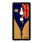 Coque drapeau australie australien pour sony xperia xz2 bois silicone tpu rigide