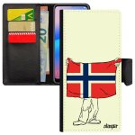 Coque drapeau norvege norvegien note 8 en cuir rabat porte cartes de protection foot euro 4g jo football ...
