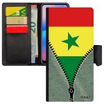 Coque drapeau senegal senegalais samsung a34 rabat porte cartes foot football magnetique jeux olympiques ...