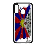 Coque drapeau tibet tibetain samsung a40 silicone de protection asie tissu bouddha bouddhisme original ...