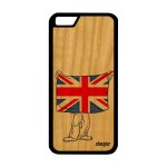 Coque drapeau union jack angleterre anglais pour iphone 6 6s en bois et silicone basket foot smartphone ...