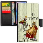 Coque drole no drama lama iphone xs max portefeuille humoristique bande dessine texte design cartoon ...