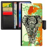 Coque elephant rabat samsung galaxy a33 porte cartes azteque d'asie antichoc feuilles nature dessin memoire ...