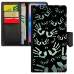 Coque empreinte main 12 pro / iphone 12 rabat portefeuille garon noir imprim telephone gris enfant ...