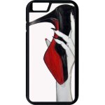 Coque - escarpins rouge et noir - compatible avec apple iphone 6 - plastique - bord noir
