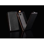 Coque etui housse a rabat luxe en simili cuir noir pour alcatel pop c3 4033