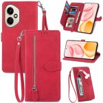 Coque etui portefeuille pour honor 400 5g - cuir pu rouge, coque intrieure tpu anti - choc, fermeture ...