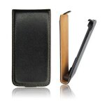 Coque etui rabat gamme luxe pour sony ericsson u lt25i de couleur noir