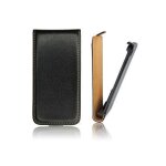 Coque etui rabat gamme luxe pour sony ericsson x12 de couleur noir