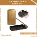 Coque etui rabat gamme luxe pour sony ericsson z2 de couleur or
