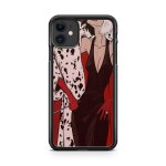 Coque fifrelin noire pour iphone 11 cruella 101 dalmatians dalmatiens disney