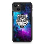 Coque fifrelin rigide noire pour iphone 13 kenzo paris tigre galaxie ref 8868