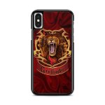 Coque fifrelin rigide noire pour iphone x et iphone xs gryffondor lion harry potter 3 ref 8486