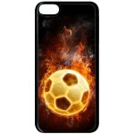 Coque - foot flamme - compatible avec apple ipod touch 6 - plastique - bord noir