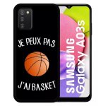 Coque pour galaxy a03s - je peux pas j ai basket fond noir - silicone - noir