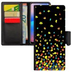 Coque galaxy a14 4g 5g cuir rabat portefeuille confettis pois orange housse original 4g motif cadeau ...