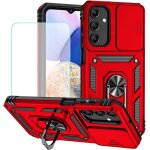 Coque pour galaxy a15, coque samsung a15 avec protecteur d'�cran en verre tremp� et protection coulissante ...