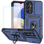 Coque pour galaxy a15, coque samsung a15 avec protection d'�cran en verre tremp� et protection coulissante ...