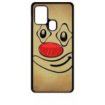 Coque pour galaxy a21s - smiley clown nez rouge - noir