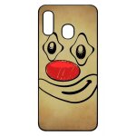 Coque pour galaxy a30 - smiley clown nez rouge - noir