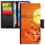 Coque galaxy a31 simili cuir portefeuille chat telephone design unique chaton case couch de soleil solide ...