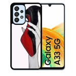 Coque pour galaxy a33 5g - escarpins rouge et noir - silicone - noir